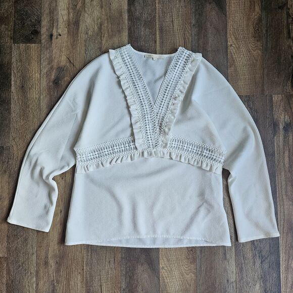 Maje White Viscose Blouse Size 1 – runs small, best fits US Women's XS. - Picture 4 of 9